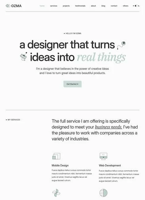 ozma-one-portfolio-template